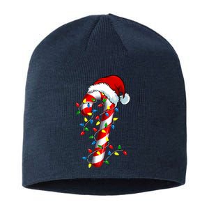 Christmas Candy Cane Santa Hat Women Sustainable Beanie