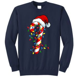 Christmas Candy Cane Santa Hat Women Tall Sweatshirt