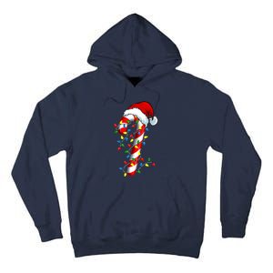 Christmas Candy Cane Santa Hat Women Tall Hoodie