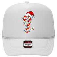 Christmas Candy Cane Santa Hat Women High Crown Mesh Back Trucker Hat