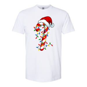 Christmas Candy Cane Santa Hat Women Softstyle CVC T-Shirt