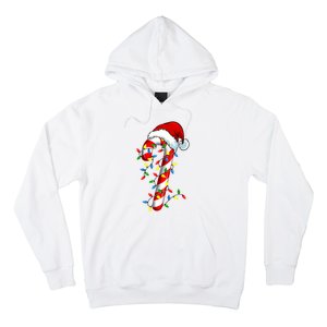 Christmas Candy Cane Santa Hat Women Hoodie