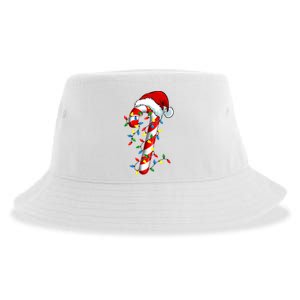 Christmas Candy Cane Santa Hat Women Sustainable Bucket Hat