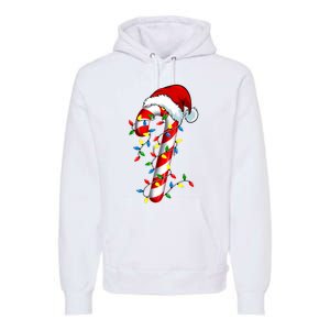 Christmas Candy Cane Santa Hat Women Premium Hoodie