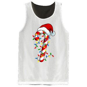 Christmas Candy Cane Santa Hat Women Mesh Reversible Basketball Jersey Tank