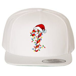 Christmas Candy Cane Santa Hat Women Wool Snapback Cap