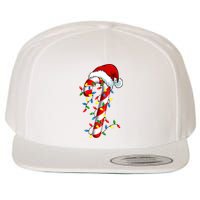 Christmas Candy Cane Santa Hat Women Wool Snapback Cap