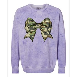 Cute Camo Coquette Ribbon Bow Colorblast Crewneck Sweatshirt