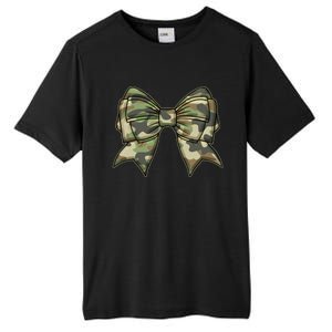 Cute Camo Coquette Ribbon Bow Tall Fusion ChromaSoft Performance T-Shirt