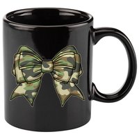 Cute Camo Coquette Ribbon Bow 11oz C Handle Ceramic Mug