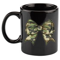 Cute Camo Coquette Ribbon Bow 11oz C Handle Ceramic Mug