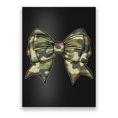 Cute Camo Coquette Ribbon Bow Poster