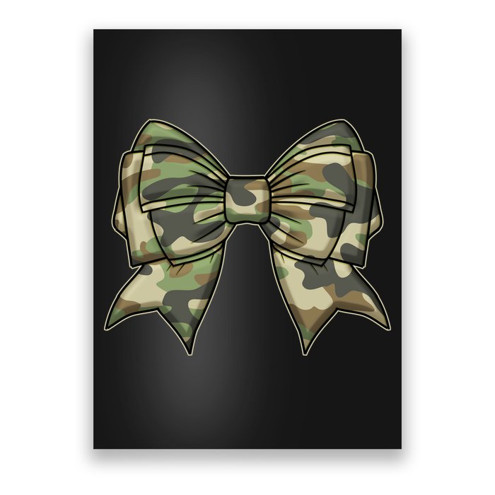 Cute Camo Coquette Ribbon Bow Poster