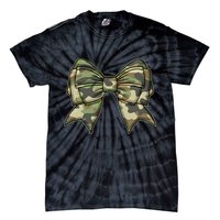 Cute Camo Coquette Ribbon Bow Tie-Dye T-Shirt