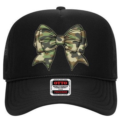 Cute Camo Coquette Ribbon Bow Trucker Hat