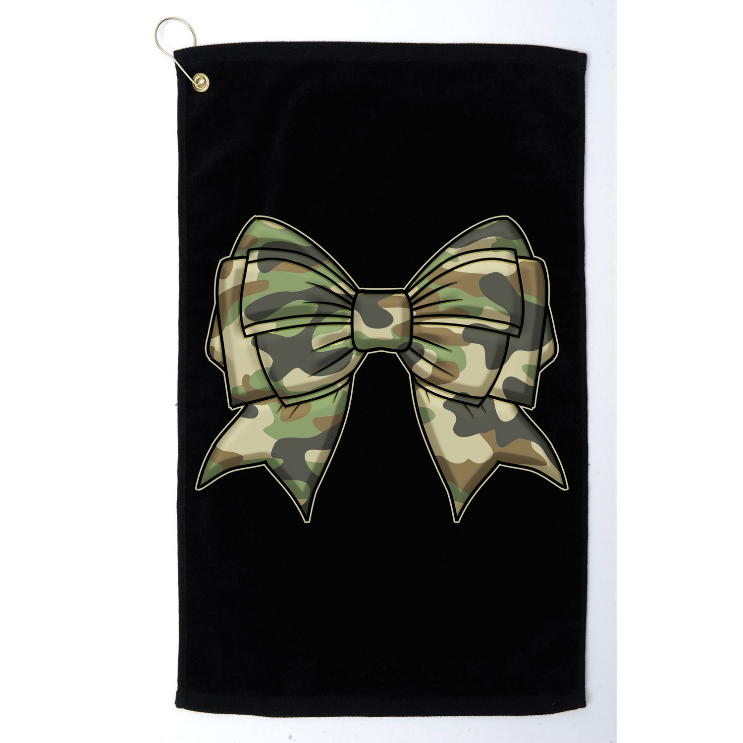 Cute Camo Coquette Ribbon Bow Golf Towel