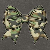 Cute Camo Coquette Ribbon Bow Cotton Canvas Backpack