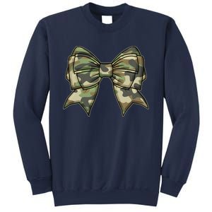 Cute Camo Coquette Ribbon Bow Sweatshirt