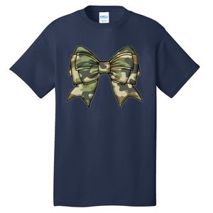 Cute Camo Coquette Ribbon Bow Tall T-Shirt