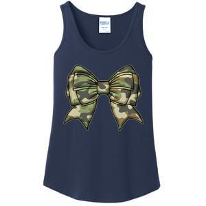 Cute Camo Coquette Ribbon Bow Ladies Essential Tank