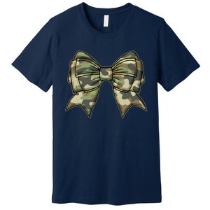 Cute Camo Coquette Ribbon Bow Premium T-Shirt