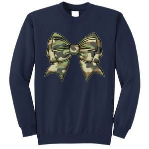 Cute Camo Coquette Ribbon Bow Tall Sweatshirt