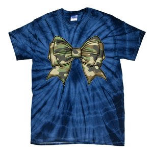 Cute Camo Coquette Ribbon Bow Tie-Dye T-Shirt