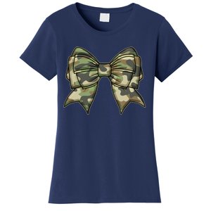 Cute Camo Coquette Ribbon Bow Women's T-Shirt