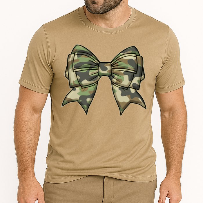 Cute Camo Coquette Ribbon Bow Performance Shirt