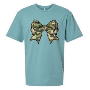 Cute Camo Coquette Ribbon Bow Sueded Cloud Jersey T-Shirt