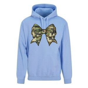 Cute Camo Coquette Ribbon Bow Unisex Surf Hoodie