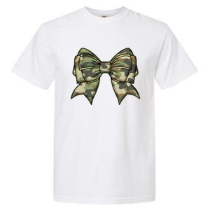 Cute Camo Coquette Ribbon Bow Garment-Dyed Heavyweight T-Shirt