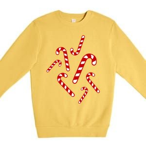 Candy Canes Cool Gift Premium Crewneck Sweatshirt