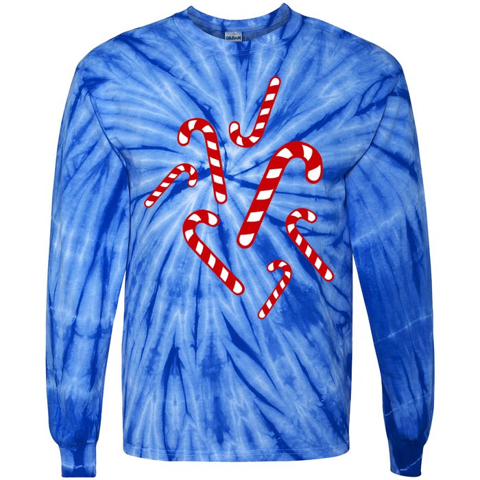 Candy Canes Cool Gift Tie-Dye Long Sleeve Shirt