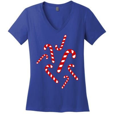 Candy Canes Cool Gift Women's V-Neck T-Shirt