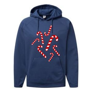 Candy Canes Cool Gift Performance Fleece Hoodie