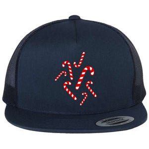 Candy Canes Cool Gift Flat Bill Trucker Hat