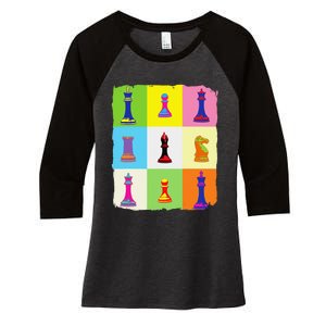 Chess Chess Club Chess Art Women's Tri-Blend 3/4-Sleeve Raglan Shirt