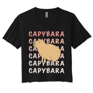 Capybara Capybara Capybara Funny Cute Meme Women's Crop Top Tee