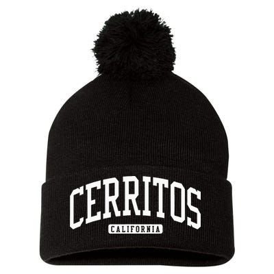 Cerritos California Ca College University Style Pom Pom 12in Knit Beanie