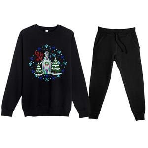 Cute Christmas Christian Mom Graphic Oh Holy Night Gift Premium Crewneck Sweatsuit Set