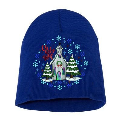 Cute Christmas Christian Mom Graphic Oh Holy Night Gift Short Acrylic Beanie