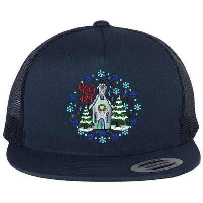 Cute Christmas Christian Mom Graphic Oh Holy Night Gift Flat Bill Trucker Hat