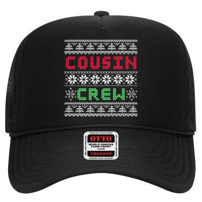 Cousin Crew Christmas Ugly Sweater Pajamas Family Xmas High Crown Mesh Back Trucker Hat