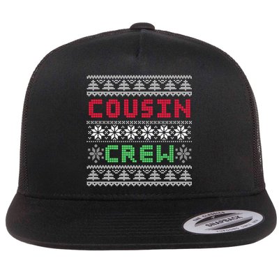 Cousin Crew Christmas Ugly Sweater Pajamas Family Xmas Flat Bill Trucker Hat