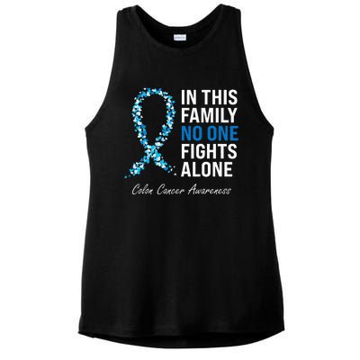 Colorectal Cancer Colon Cancer Blue Ribbon Ladies PosiCharge Tri-Blend Wicking Tank