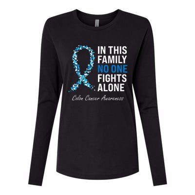 Colorectal Cancer Colon Cancer Blue Ribbon Womens Cotton Relaxed Long Sleeve T-Shirt