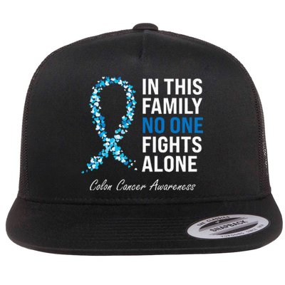 Colorectal Cancer Colon Cancer Blue Ribbon Flat Bill Trucker Hat