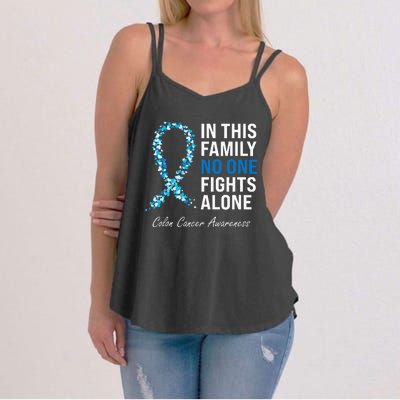 Colorectal Cancer Colon Cancer Blue Ribbon Women's Strappy Tank