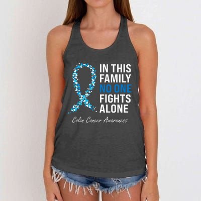 Colorectal Cancer Colon Cancer Blue Ribbon Women's Knotted Racerback Tank